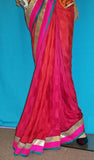 Saree 2380 Red Pink Georgette Wedding Party Wear Sari Saris Shieno Sarees