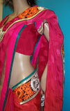 Saree 2380 Red Pink Georgette Wedding Party Wear Sari Saris Shieno Sarees