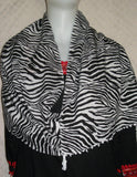 Scarf 2440 Black White Zebra Print Dupatta Chunni Shawl Wrap Shieno