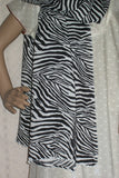 Scarf 2440 Black White Zebra Print Dupatta Chunni Shawl Wrap Shieno