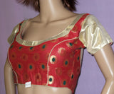 Choli 2487 Red Golden Brocade Small Size Blouse Shieno Sarees