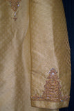 Men's 2685 Sherwani Golden Bridal Silk Sharwani Set Shieno Sarees