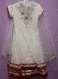 Girl’s Anarkali 2693 White Indian Clothing Shieno San Francisco Bay Area