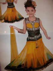 Girl’s 2699 Yellow Green Lehenga Indian Clothing Shieno