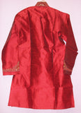 Boy’s 2711 Red Silk Kurta  8-15 Years Indian Clothing Shieno