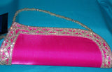 Clutch 2725 Pink Tussar Wedding Wear Clutch Purse Shieno Sarees