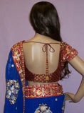 Saree 2731 Blue Georgette Bollywood Party Wear Indian Sari Shieno Sarees