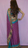 Saree 2738 Purple Georgette Wedding Party Wear Sari Shieno Sarees
