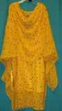 Suit 274 Yellow Sequins Georgette Salwar Kameez Dupatta Large size