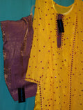 Suit 274 Yellow Sequins Georgette Salwar Kameez Dupatta Large size