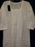 Blouse 2786 White Cotton Embroidered Tunic Top Kurti Shirt Shieno