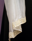 Silk Scarf 2892 Dupatta Stole Shawl Wrap Lace Ivory Shieno Sarees