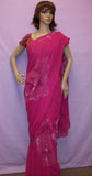 Saree 2913 Readymade Pink Printed Chiffon Pre Stitched Sari For Women