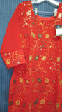 Blouse Top 2978 Red Georgette Medium Size Cocktail Embroidered Kurti
