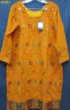 Blouse 2981 Mustard Georgette Large Size Cocktail Embroidered Kurti