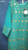 Blouse 2982 Green Georgette Large Size Cocktail Embroidered Kurti