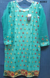 Blouse 2983 Green Net Small Size Cocktail Embroidered Kurti