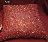 Home 2987 Decorative Burgundy Satin Pillow Cushion Cover