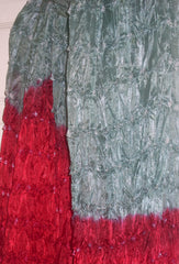 Scarf 299 Tie Dye Red Silk Dupatta Chunni Shawl Wrap Shieno