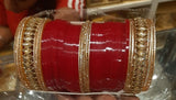 Choodra 3051232 Golden Red Choodra Bangles Set