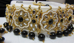 Necklace 3051286 Indian Designer Golden Necklace Set Shieno Sarees