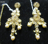 Necklace 3051292 Indian Designer Golden Necklace Set Shieno Sarees