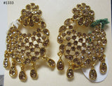 Earrings 3051333 Indian Designer Earrings Golden Gold Stones Shieno Sarees