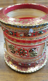 Choodra 3051357 Golden Red Choodra Bangles Set