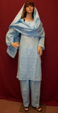 Suit 3080 Blue Cotton Salwar Kameez Dupatta Large Size Shieno