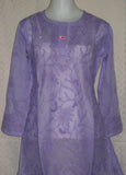 Blouse 030 Cotton Purple Hand Embroidered Medium Size Tunic Top Kurti Shieno