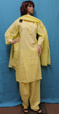Suit 3195 Lemon Yellow Cotton Salwar Kameez Dupatta Shieno