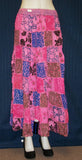 Skirt 3241 Pink Blue Printed Crepe  Full Skirt Shieno