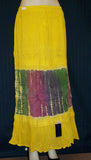 Skirt 3261 Yellow Cotton Tie Dye Long Skirt