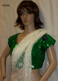 Choli 3269 Green Sequins Medium Size Choli Saree Blouse Shieno Sarees