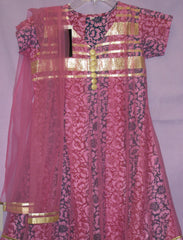 Girl’s 3353 Pink Anarkali Salwar Kameez Dupatta Kids Wear