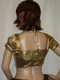 Choli 3414 Golden Brown Saree Blouse Medium Size Shieno Sarees