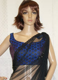 Choli 3418 Blue Black Saree Blouse Large Choli Shieno Sarees San Francisco bay area