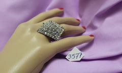 Finger Ring 3577 Silver Zircons Shieno Sarees