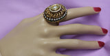 Finger Rings 3587 Gold Green Rings Shieno Sarees