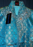 Boy’s 3629 Turquoise Sherwani Kurta Pajama Dupatta Shieno Sarees