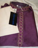 Boy’s Kurta Pajama 3638 Purple Silk Embroidered Shieno Sarees