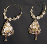 Earrings 3702 Silver Bali Pyramid Jhumki Indian Earrings Shieno Sarees