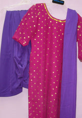 Suit 3768 Magenta Georgette Kameez Small Purple Crepe Salwar