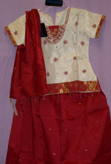 Girl’s Lehenga Set 3991 Maroon Red Pawdra Lehenga Choli Shieno Sarees