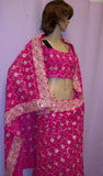 Lehenga Saree 4000 Pink Chiffon Ready Blouse Sari Lehenga Choli Shieno