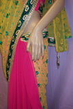 Saree 4006 Mustard Pink Georgette Indian Bollywood Party Wear Sari Shieno Sarees