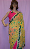 Saree 4006 Mustard Pink Georgette Indian Bollywood Party Wear Sari Shieno Sarees