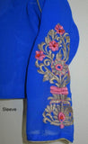 Choli 4015 Blue Georgette 3/4 Sleeves M Medium Size Designer Choli Saree Blouse