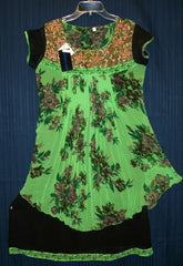 Blouse 4056 Green Georgette Kurti Tunic Shirt Indian Designer Asymmetric Kurta