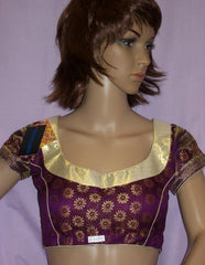 Choli 4080 Purple Gold Choli Saree Blouse Shieno Sarees